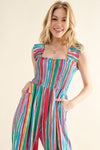 And The Why Full Size Striped Smocked Sleeveless Jumpsuit Jumpsuits Trendsi   