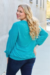 Basic Bae Full Size V-Neck Lantern Sleeve Blouse Top Trendsi   