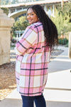 Double Take Full Size Plaid Button Up Lapel Collar Coat Coat Trendsi   