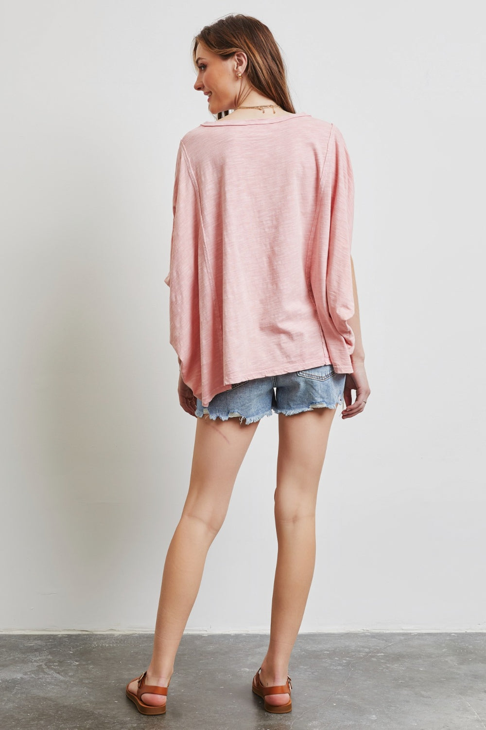 HEYSON Full Size Garment-Dyed Boat Neck Oversized Top - NeoKira Unlimited