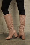 East Lion Corp Block Heel Knee High Boots Boots Trendsi   