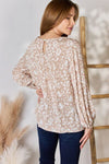 Hailey & Co Embroidered Printed Balloon Sleeve Blouse Blouse Trendsi   