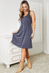 Double Take Sleeveless Button Down Magic Dress Mini Dress Trendsi   