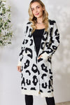 BiBi Leopard Open Front Cardigan Cardigan Trendsi Ivory S 