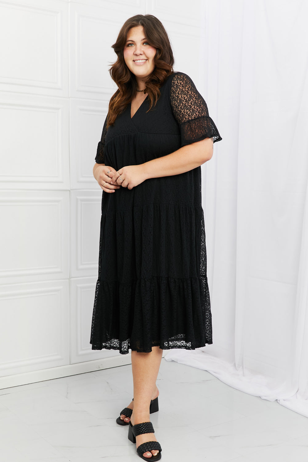 P & Rose Lovely Lace Full Size Tiered Dress - NeoKira Unlimited