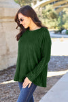 Basic Bae Full Size Ribbed Round Neck Long Sleeve Knit Top Top Trendsi   