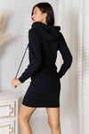 Culture Code Full Size Drawstring Long Sleeve Hooded Dress Mini Dress Trendsi   