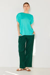 Marina West Swim Pleated Elastic-Waist Straight Pants Pants Trendsi Hunter Green S 