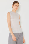 Marina West Swim Pleated Sleeveless Crewneck Tank Tank Top Trendsi Light Gray S/M 