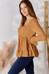 Hailey & Co Full Size V-Neck Flounce Sleeve Blouse Top Trendsi   