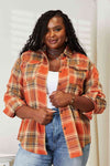 Double Take Plaid Dropped Shoulder Shirt Shirt Trendsi Ochre S 