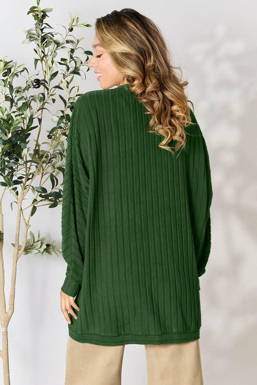 Basic Bae Full Size Ribbed Cocoon Cardigan - NeoKira Unlimited