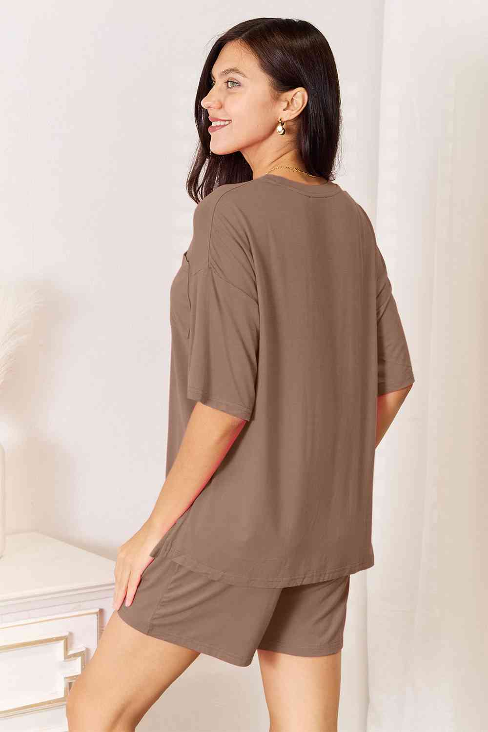 Basic Bae Full Size Soft Rayon Half Sleeve Top and Shorts Set - NeoKira Unlimited