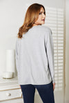 Double Take Seam Detail Round Neck Long Sleeve Top Top Trendsi   