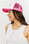 Fame Falling For You Trucker Hat in Pink Caps Trendsi   