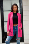 Basic Bae Full Size Open Front Long Sleeve Cardigan with Pockets Cardigan Trendsi Deep Rose S 