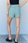 Ninexis Stay Active High Waistband Active Shorts in Pastel Blue Active Shorts Trendsi   