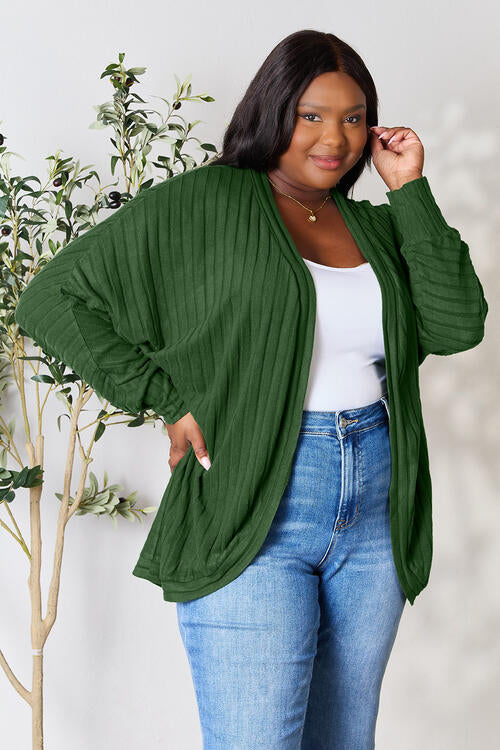 Basic Bae Full Size Ribbed Cocoon Cardigan - NeoKira Unlimited