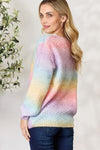 BiBi Rainbow Gradient Crochet Deetail Sweater Sweater Trendsi   