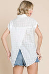 Culture Code Eyelet Crisscross Back Button Up Shirt Top Trendsi   