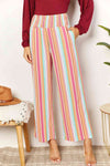 Double Take Striped Smocked Waist Pants with Pockets Pants Trendsi Multicolor S 