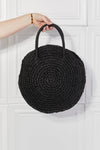 Justin Taylor Beach Date Straw Rattan Handbag in Black Straw Bag Trendsi   