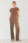 Marina West Swim Rib Pleated Elastic-Waist Wide Leg Pants Pants Trendsi   