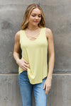 BOMBOM Criss Cross Front Detail Sleeveless Top in Butter Yellow Top Trendsi Butter Yellow S 