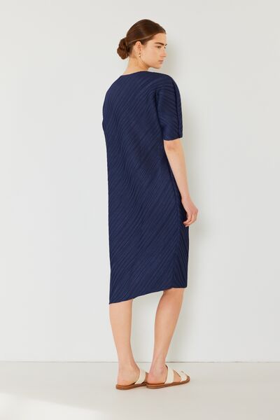 Marina West Swim Pleated Dolman Sleeve Dress Midi Dress Trendsi   