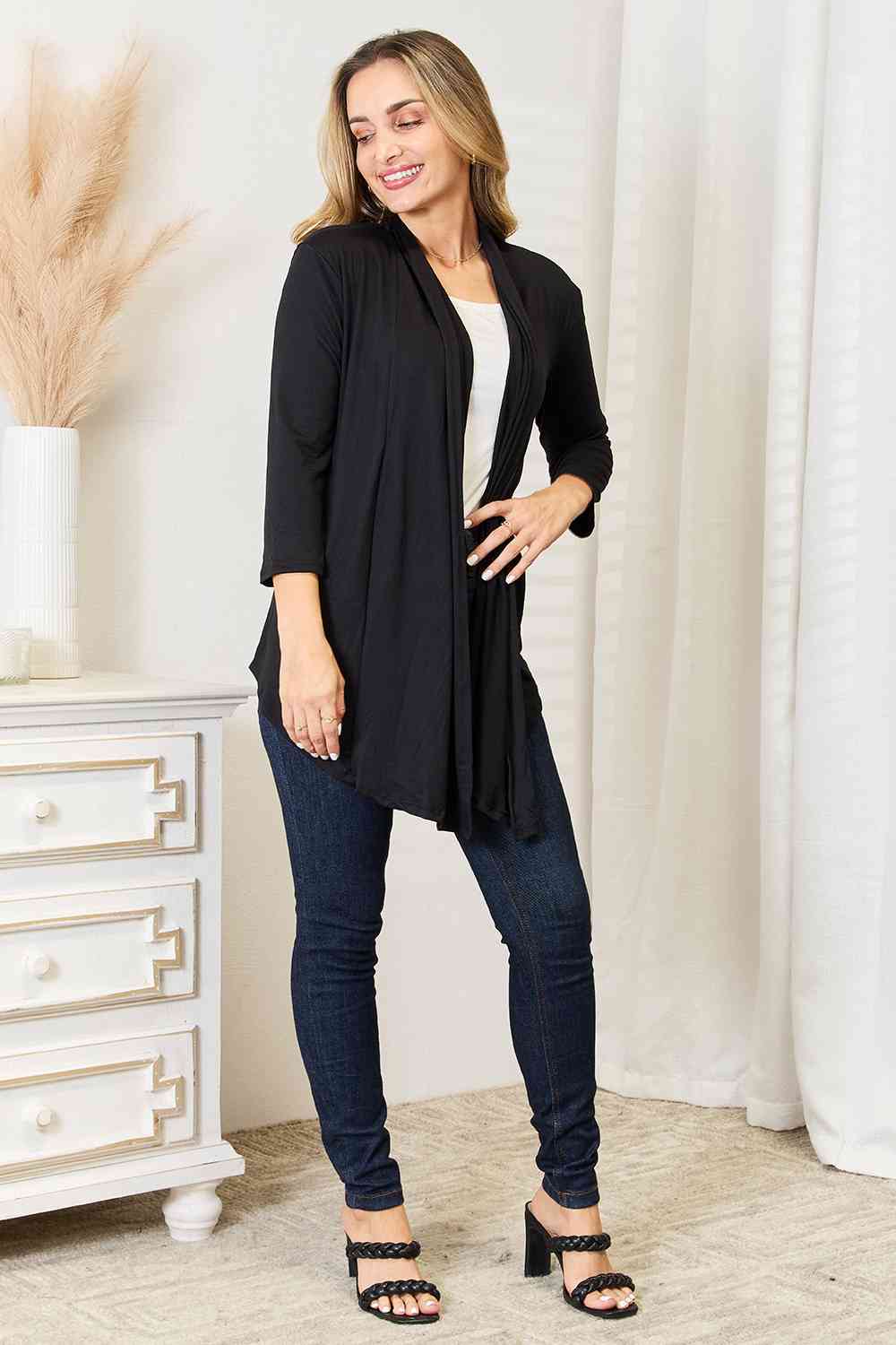 Culture Code Full Size Open Front Cardigan Cardigan Trendsi   