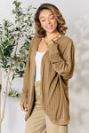 Basic Bae Full Size Ribbed Cocoon Cardigan Cardigan Trendsi   