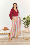 Double Take Striped Smocked Waist Pants with Pockets Pants Trendsi   