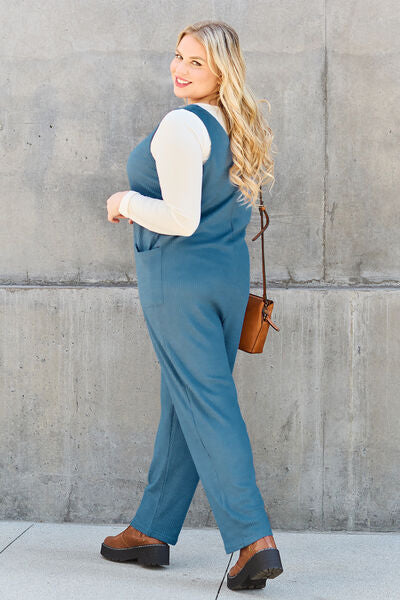 Double Take Full Size Sleeveless Straight Jumpsuit Jumpsuits Trendsi   