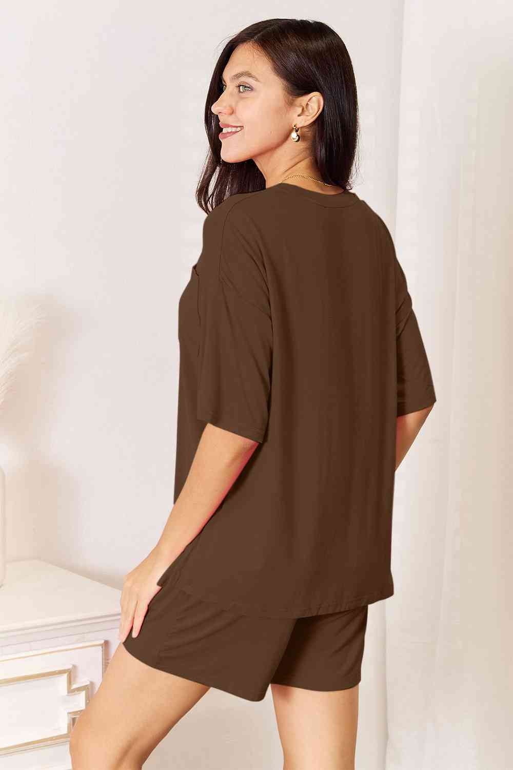 Basic Bae Full Size Soft Rayon Half Sleeve Top and Shorts Set - NeoKira Unlimited