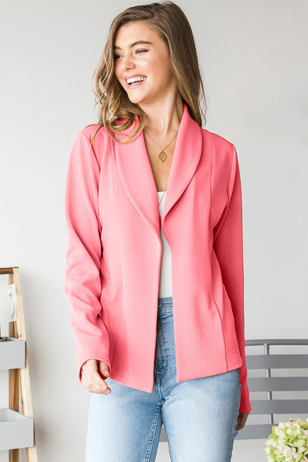 Heimish Open Front Long Sleeve Blazer - NeoKira Unlimited
