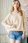 Reborn J Exposed Seam Lantern Sleeve Top Top Trendsi CREAM S 