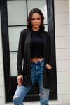 Basic Bae Full Size Open Front Long Sleeve Cardigan with Pockets Cardigan Trendsi Black S 