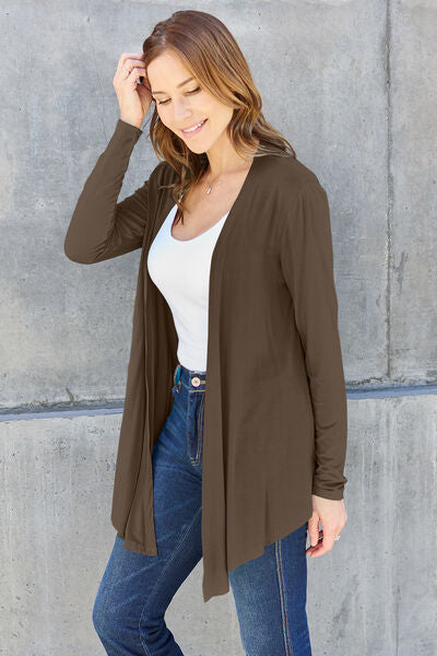 Basic Bae Full Size Open Front Long Sleeve Cardigan - NeoKira Unlimited