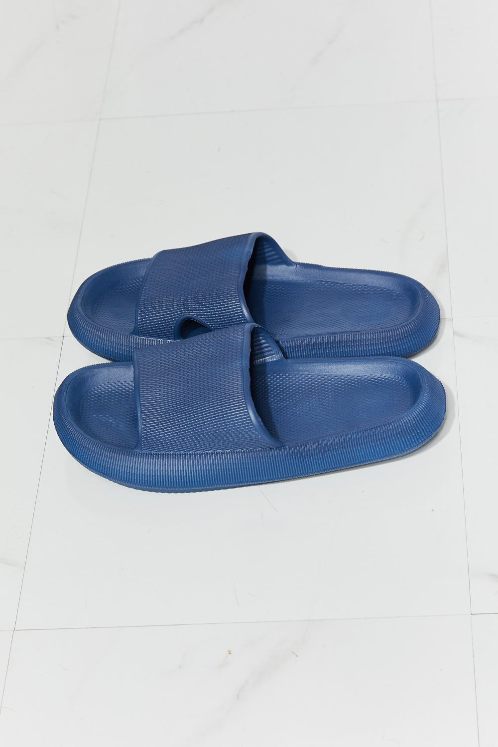 Arms Around Me Open Toe Slide in Navy Slides Trendsi   