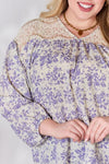 Hailey & Co Full Size Lace Detail Printed Blouse Blouse Trendsi   