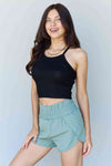 Ninexis Everyday Staple Soft Modal Short Strap Ribbed Tank Top in Black Top Trendsi   