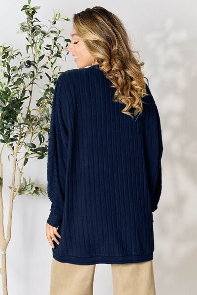 Basic Bae Full Size Ribbed Cocoon Cardigan - NeoKira Unlimited