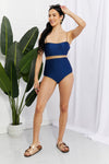 Marina West Swim Wave Break Contrast Trim One-Piece Swimsuit Trendsi   