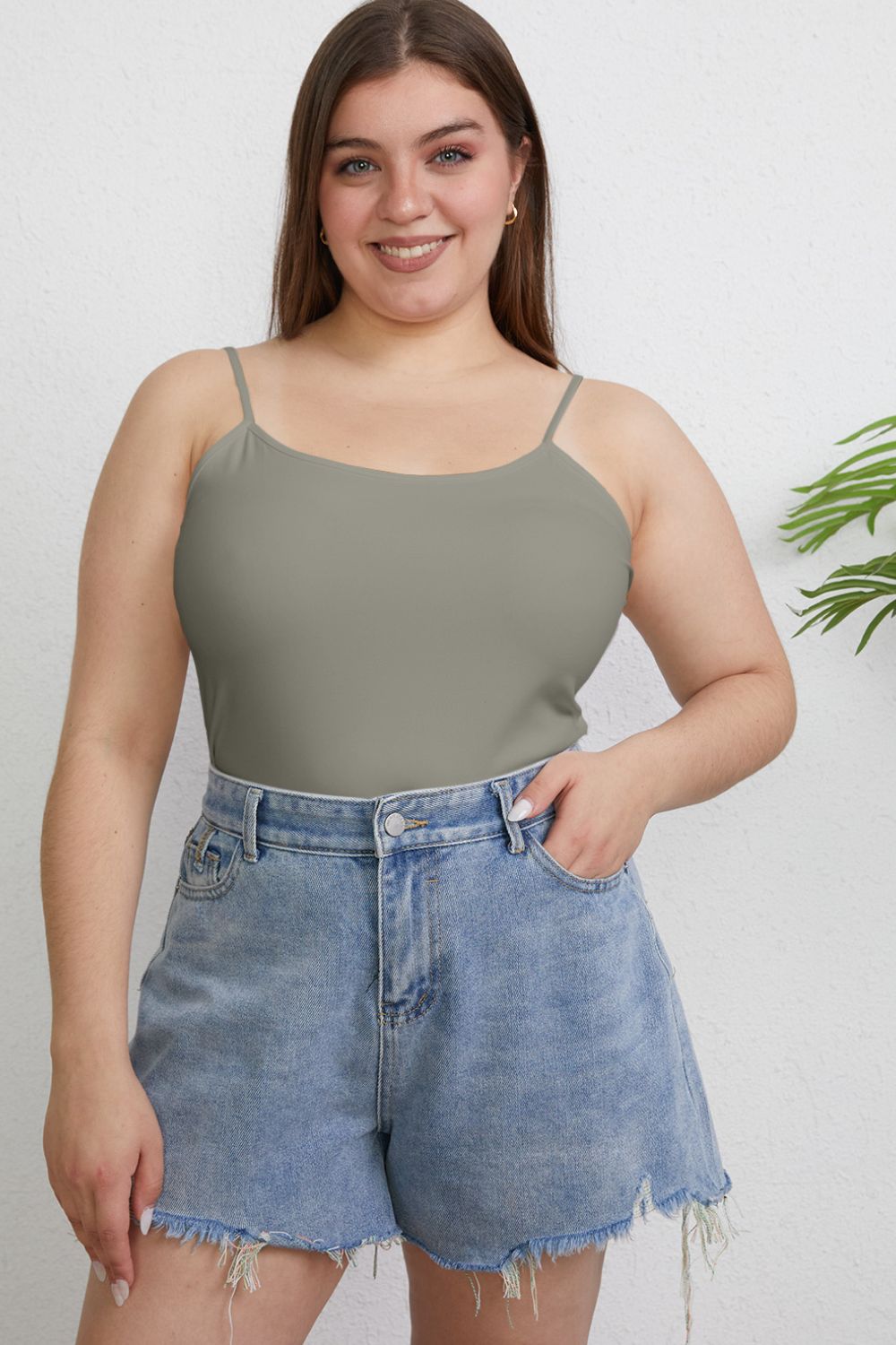 Basic Bae Full Size Round Neck Slim Cami - NeoKira Unlimited