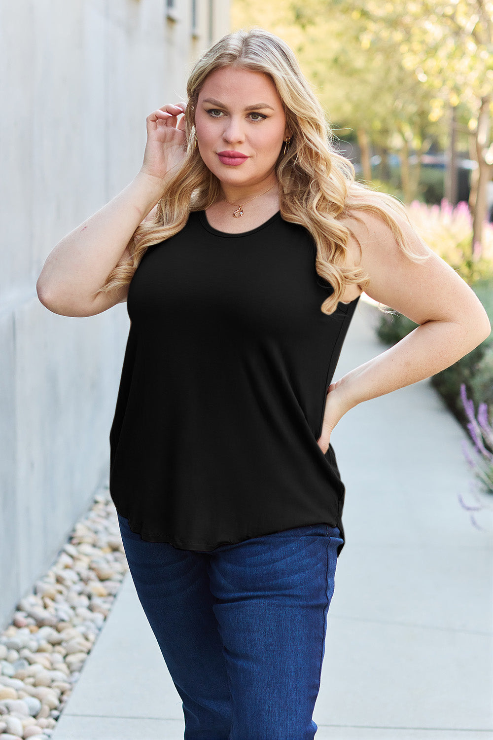 Basic Bae Full Size Round Neck Tank - NeoKira Unlimited