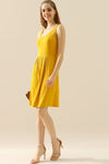 Doublju Full Size Round Neck Ruched Sleeveless Dress with Pockets Mini Dress Trendsi   