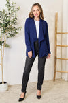 Heimish Full Size Statement Neck Open Front Blazer Blazer Trendsi   