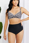 Marina West Swim Take A Dip Twist High-Rise Bikini in Leopard Bikini Trendsi   