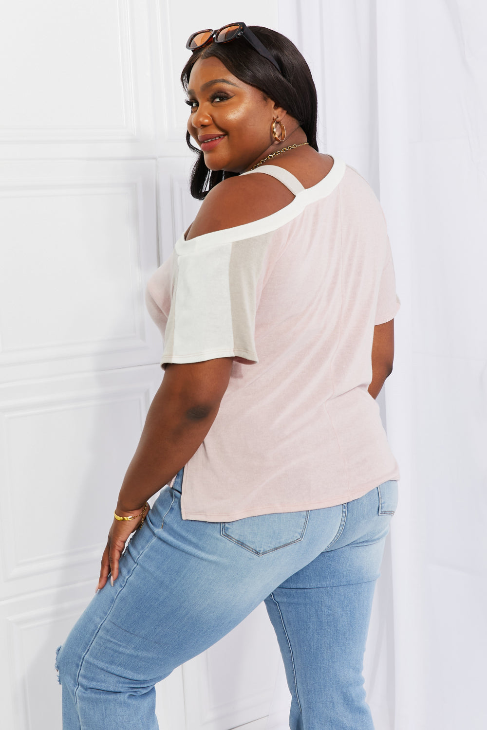 Andree by Unit Full Size Something Simple Cold Shoulder Tee Top Trendsi   