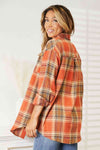 Double Take Plaid Dropped Shoulder Shirt Shirt Trendsi   